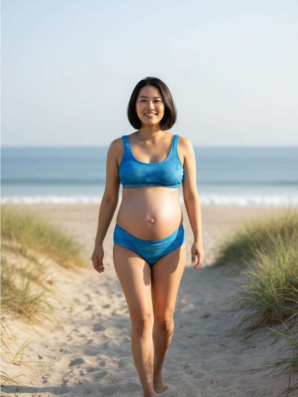 Could be a Maternity Scoop Neck Bikini Top & Briefs in Ocean Blue Tie Dye